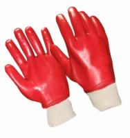 Перчатки трикотажные с ПВХ покрытием (вязаные манжеты), красный