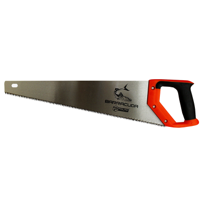 Ножовка по дереву BARRACUDA 500 мм, закалённый зуб, обрезиненная эргономичная ручка, 6TPI (Polax)